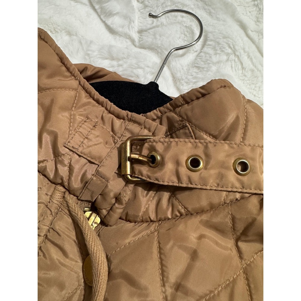 Women's Camel Quilted Belted Jacket Equestrian Preppy Puffer Coat Spain US8/EU40 - Picture 9 of 14